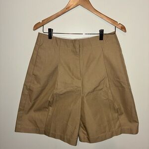 Khaki High Waisted Shorts Wide Leg Size M Lightweight Neutral